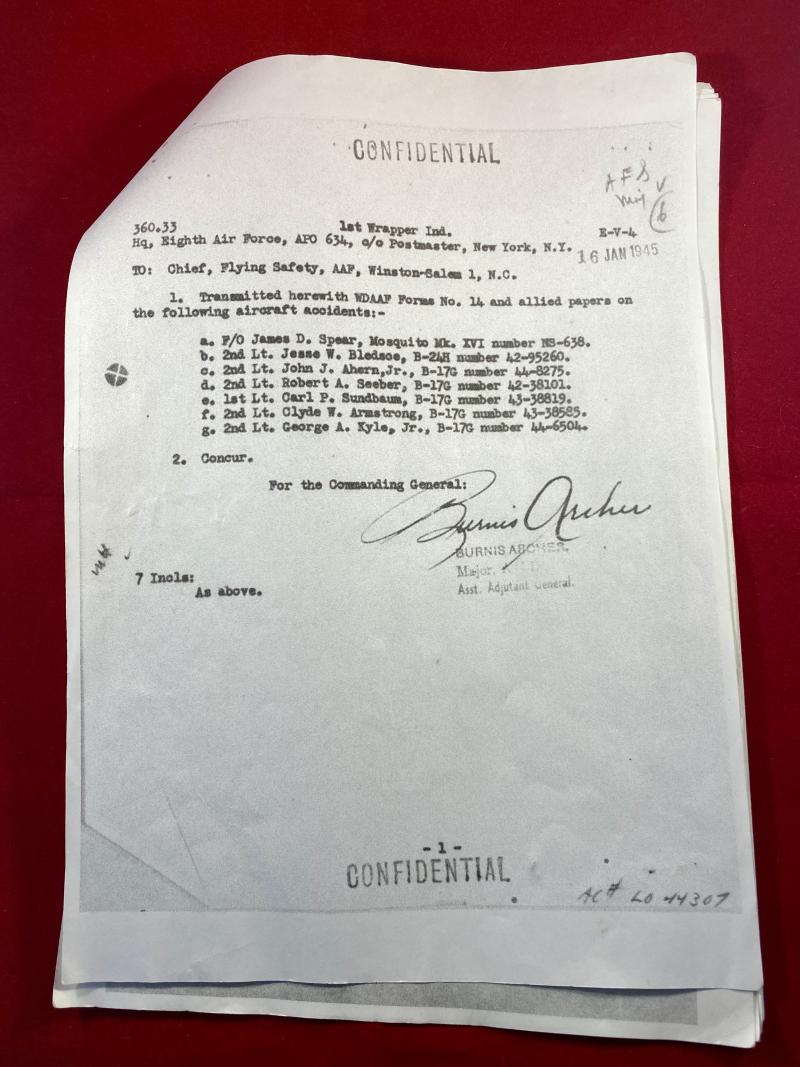 Recovered Parts from a Crashed WW2 USAAF Mosquito Mk XVI NS638 including the USA Flare Gun - Pistol Pyrotechnic M2