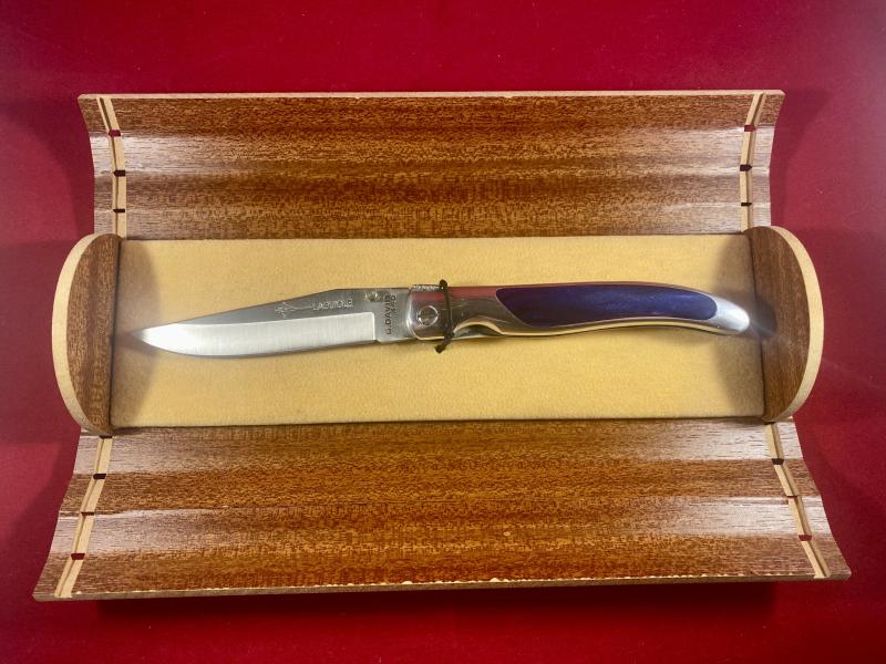 Mint French Laguiole G. DAVID Folding/Locking Knife with Wood Effect Display Case
