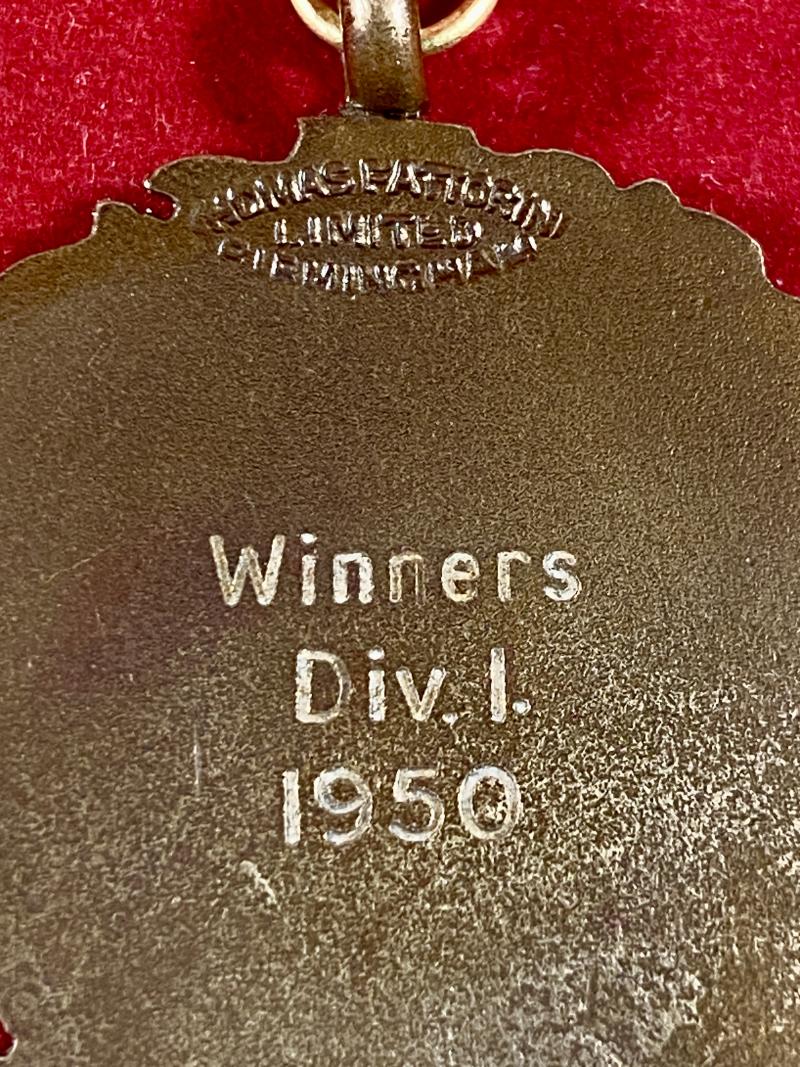 Vintage Bronze and Enamel Shooting Medal for the Brighton & District League Division 1 Winners in 1950