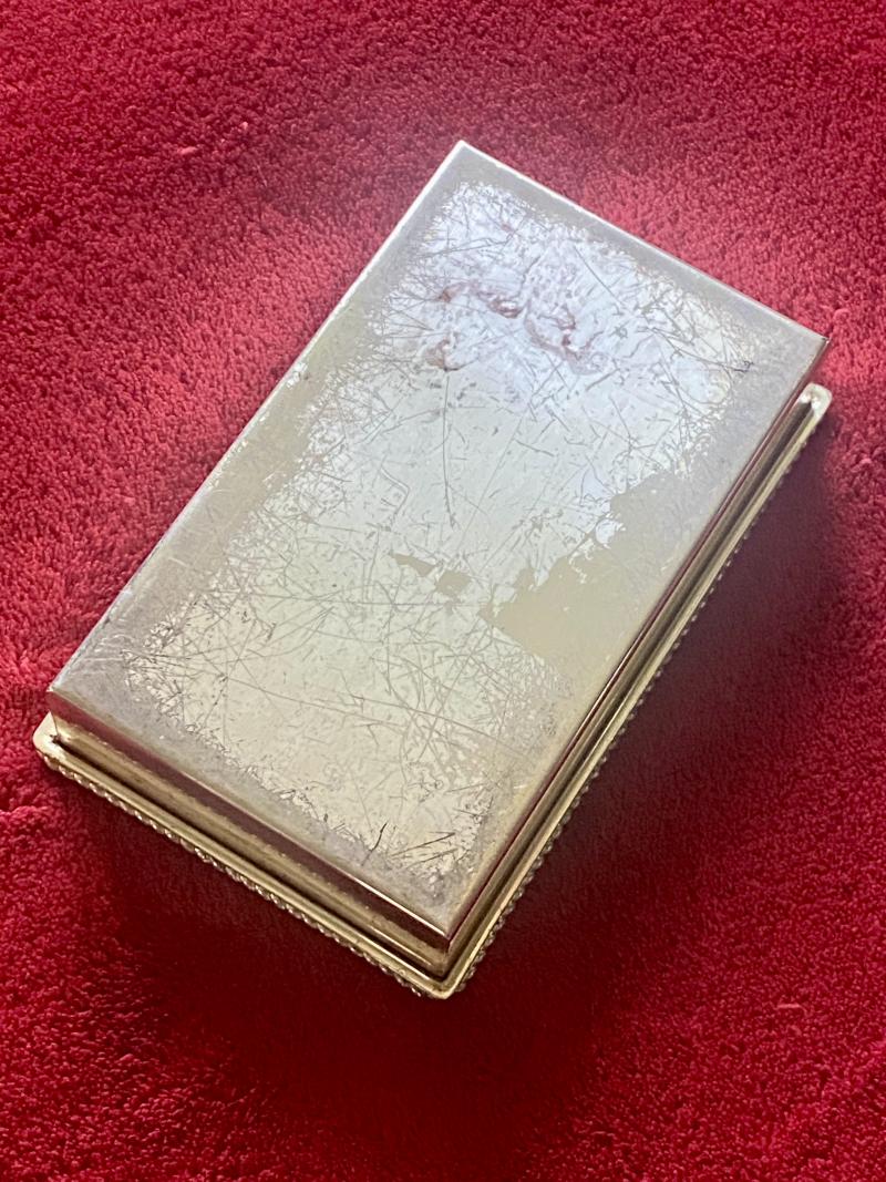 Vintage 1st Bn Coldstream Guards Presentation Silver Plated Cigarette Box – to RQMS D.R. Yorke 1979