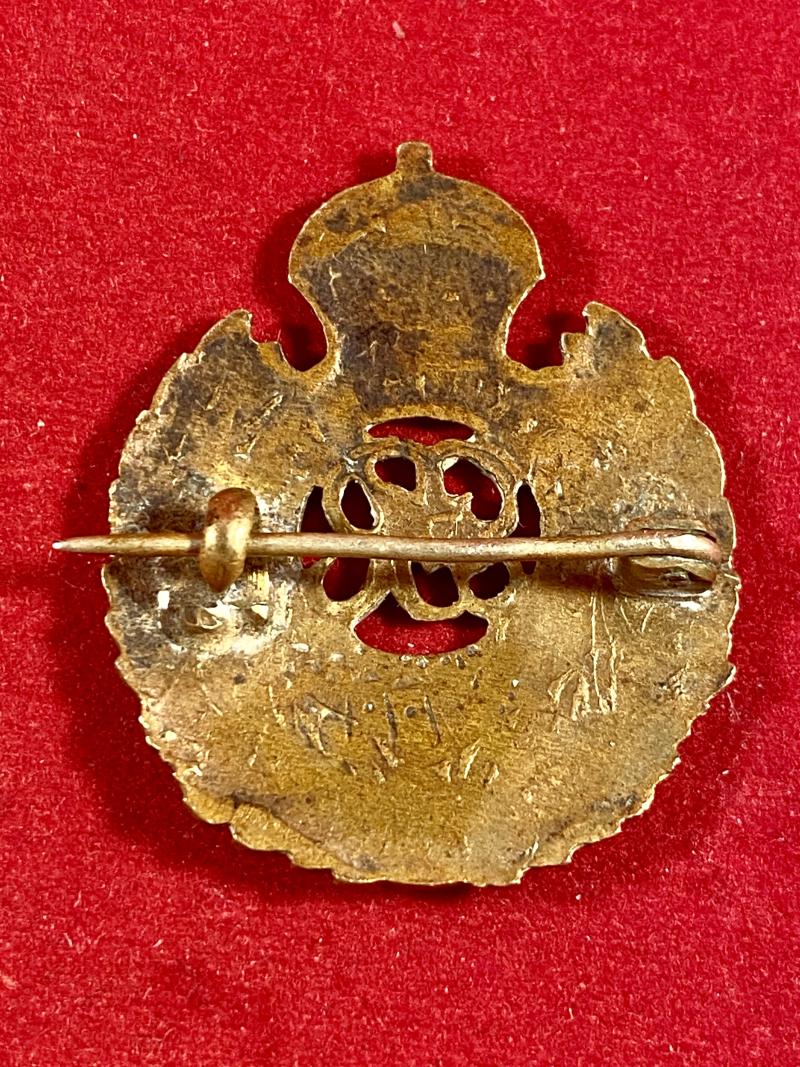 WW1 GVR Royal Engineers Brass and Enamel Regimental Crest Sweetheart Brooch