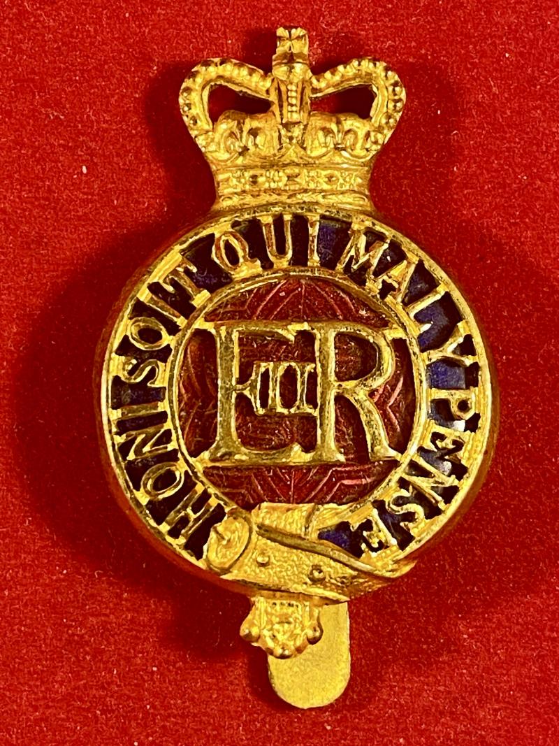 Original Household Cavalry Warrant Officer’s EIIR Gilt and Enamel Cap Badge