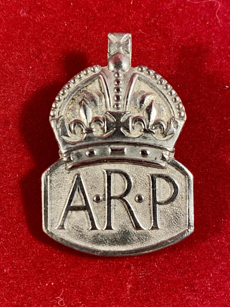 Early Pre WW2 English Hallmarked Silver ARP Lapel Badge 1936