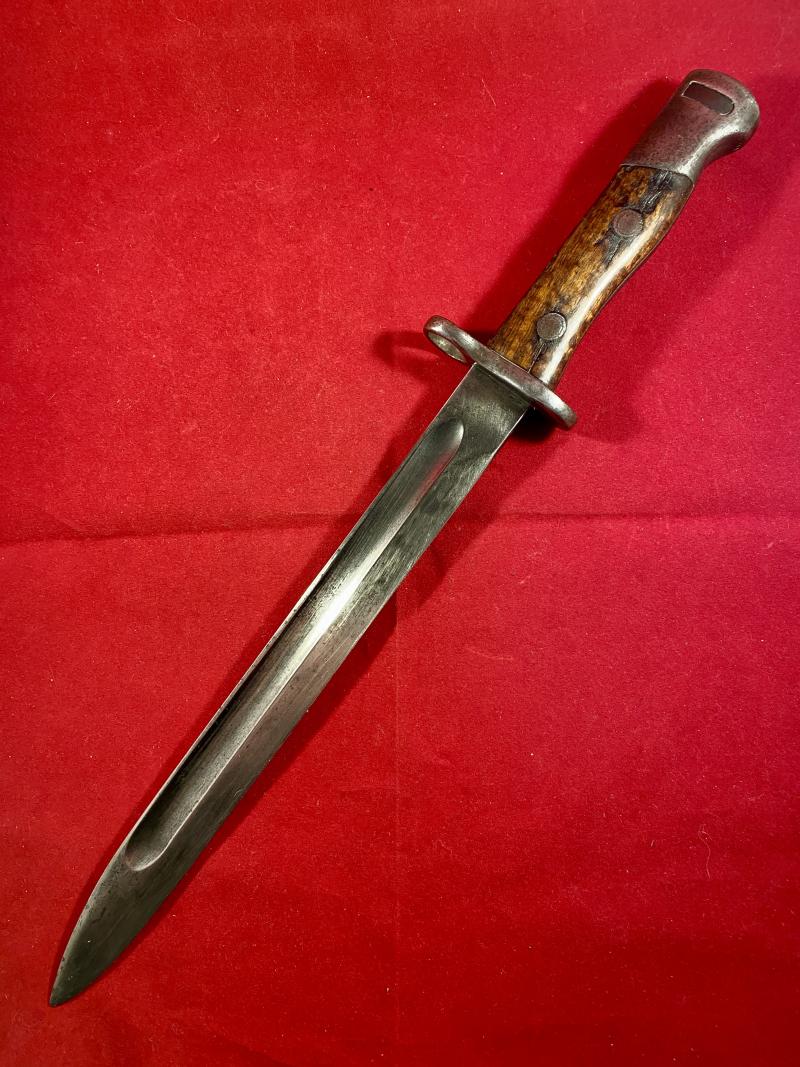 Scarce Unmodified Siamese Type 45 Mauser Bayonet with its original Blued Steel Scabbard