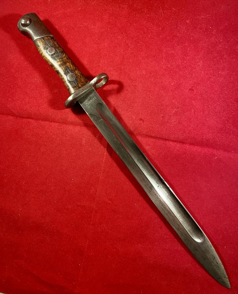Scarce Unmodified Siamese Type 45 Mauser Bayonet with its original Blued Steel Scabbard
