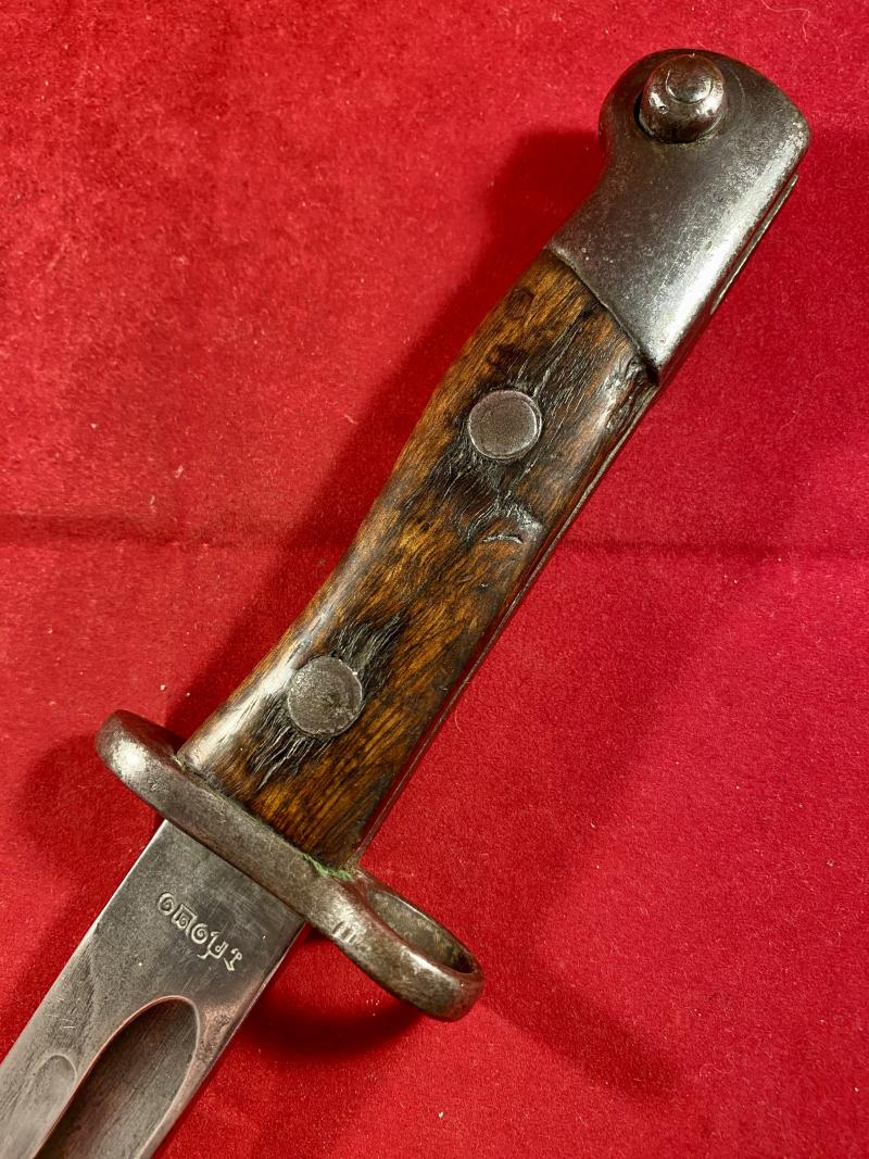 Scarce Unmodified Siamese Type 45 Mauser Bayonet with its original Blued Steel Scabbard