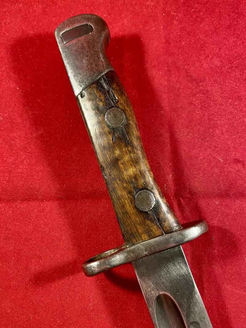 Scarce Unmodified Siamese Type 45 Mauser Bayonet with its original Blued Steel Scabbard