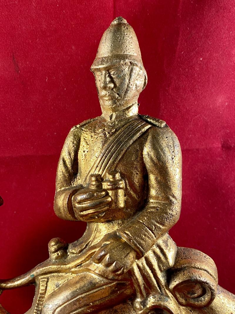 Rare Victorian Gilt Cast Brass Doorstop Depicting Field Marshal Garnet Wolseley on a Camel c1885