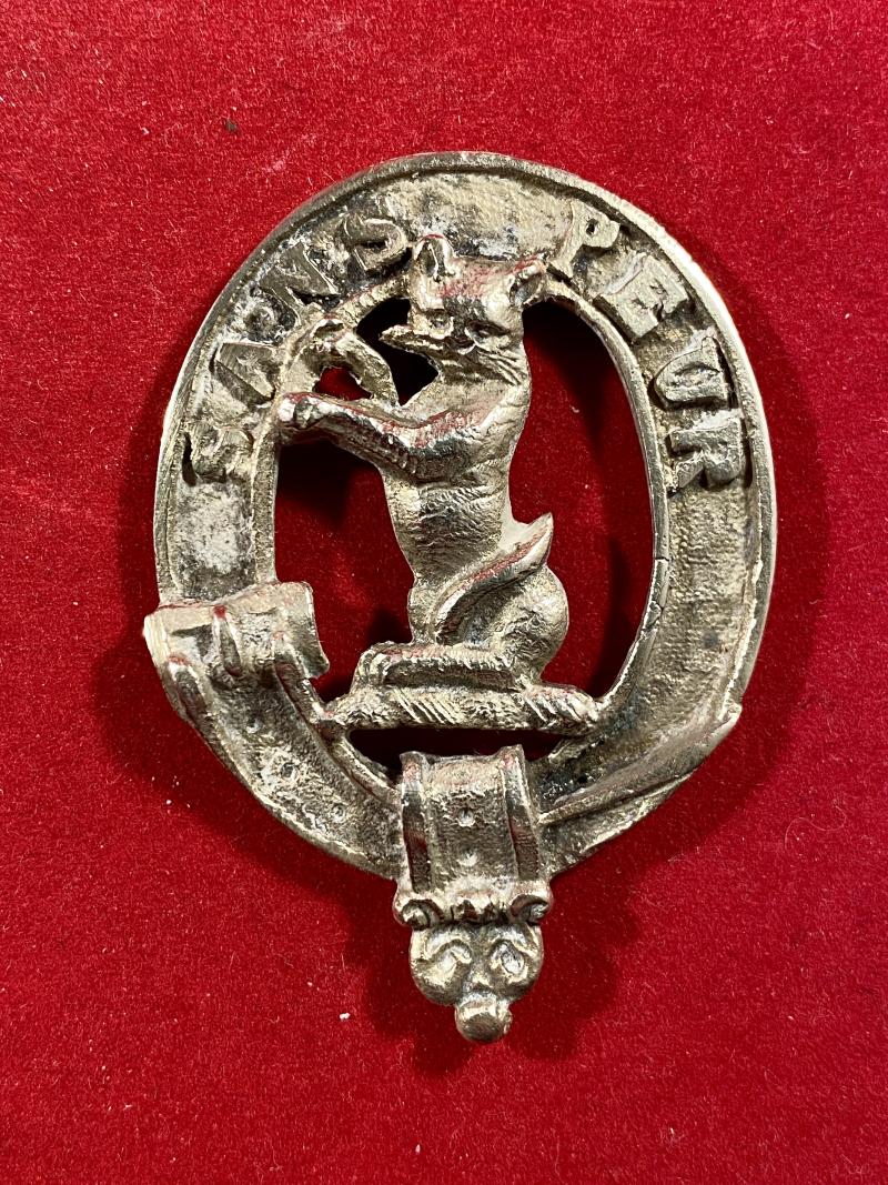 Unusual Scottish 5th Bn. Seaforth Highlanders Glengarry Nickel Silver Badge