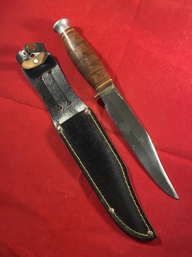 Vintage SOLAR “Original Bowie Knife” with Black Leather Sheath