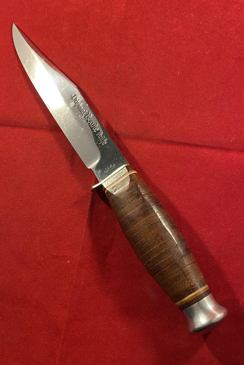 Vintage SOLAR “Original Bowie Knife” with Black Leather Sheath