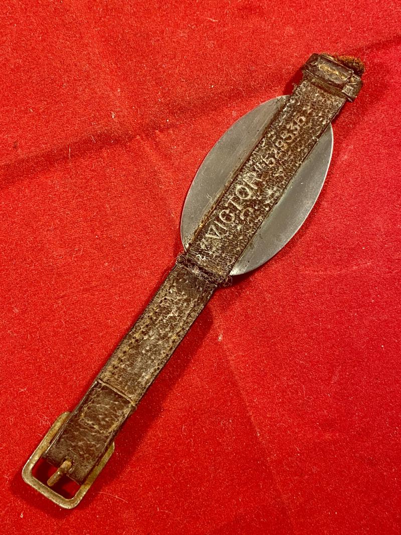 Damaged WW1 Leather and Silver ID Bracelet for Sidney Cadogan – Sapper with Royal Engineers - Service No. 267206
