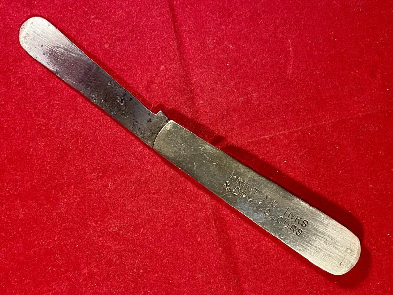 Scarce Antique Folding Ink Palette Knife by John Petty & Sons, Sheffield – Advertising A.B. Fleming & Co. Ltd