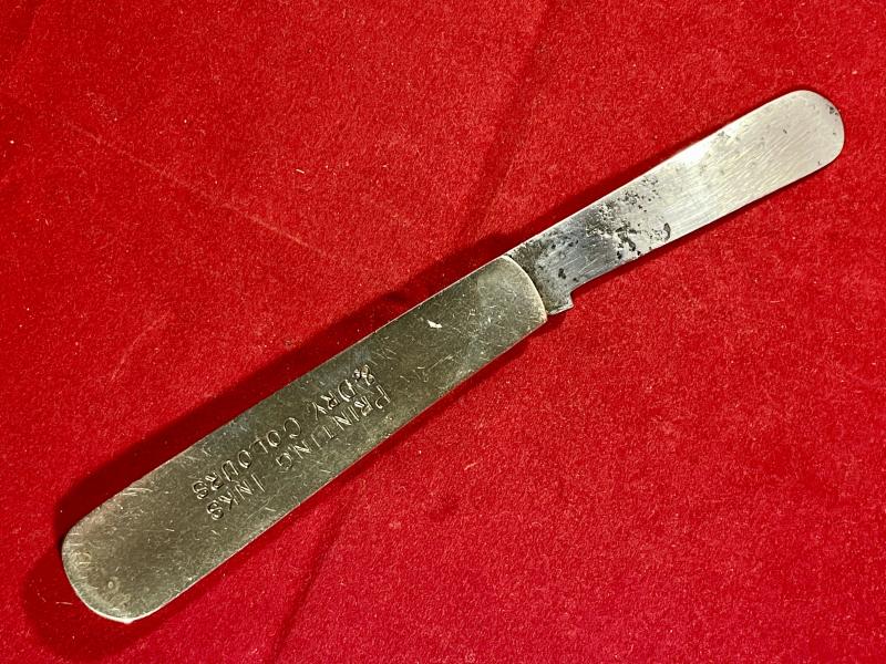 Scarce Antique Folding Ink Palette Knife by John Petty & Sons, Sheffield – Advertising A.B. Fleming & Co. Ltd