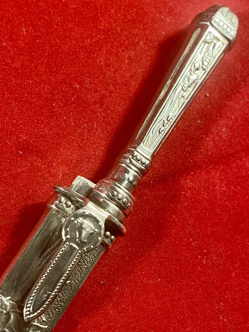 Small Vintage South American Gaucho Cowboy Knife with Silver Fittings by ‘ELMO’ Gazzola & Travi, Rio Grande do Sul, Brazil