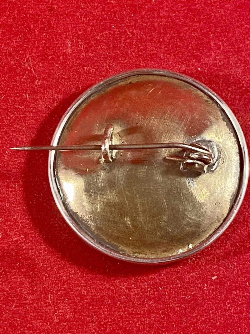 WW1 The Kings Royal Rifles Silver Rimmed, Gilt Brass, Enamel and Mother of Pearl Sweetheart Brooch