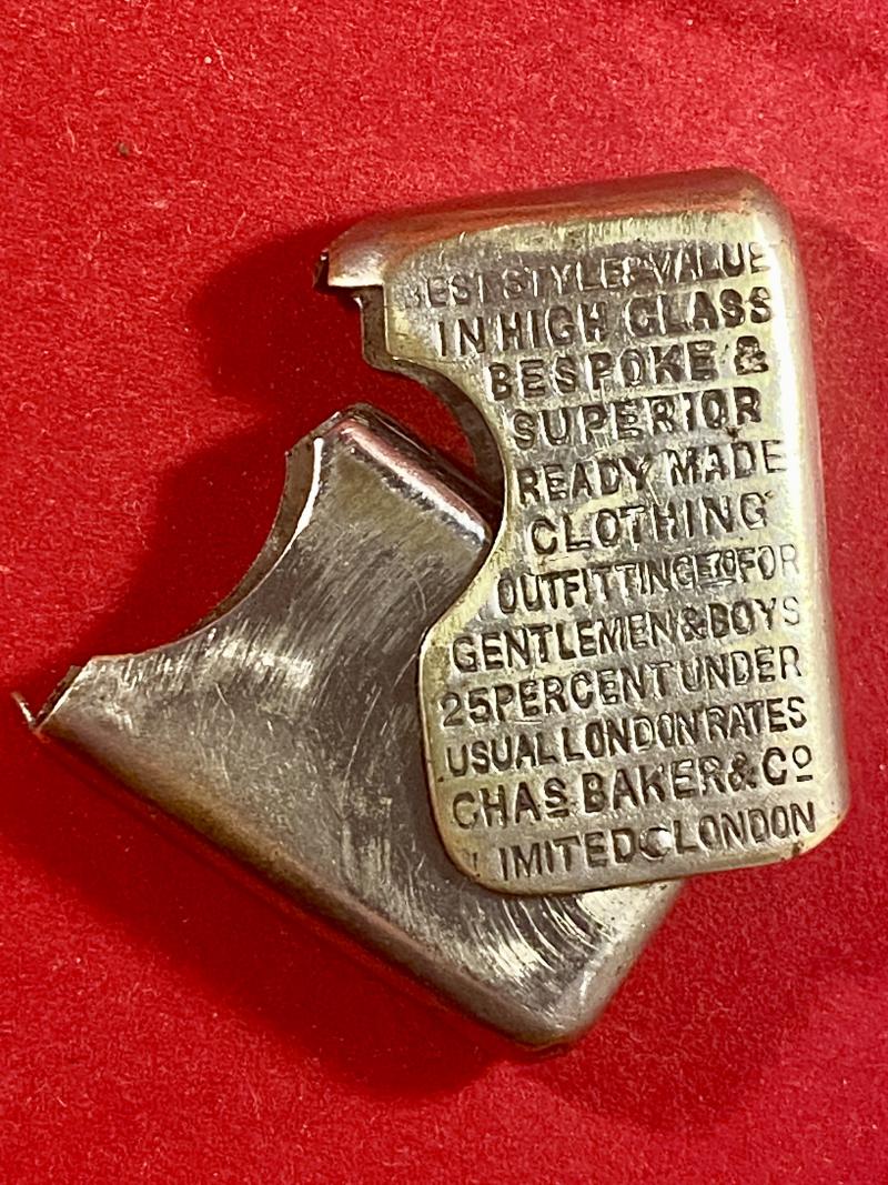 Rare Victorian Plated Brass Vesta Case made by Thomas Turner & Company for Charles Baker & Company's Stores c1885