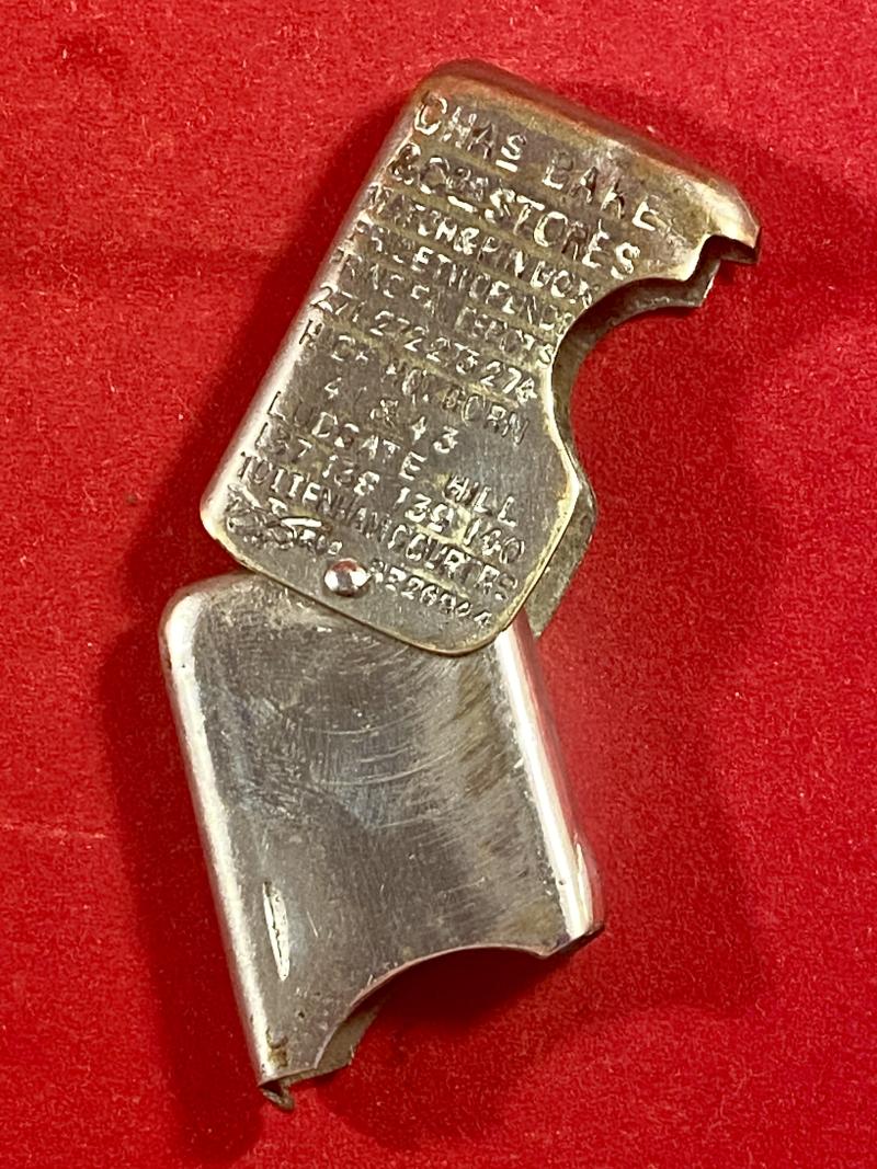 Rare Victorian Plated Brass Vesta Case made by Thomas Turner & Company for Charles Baker & Company's Stores c1885