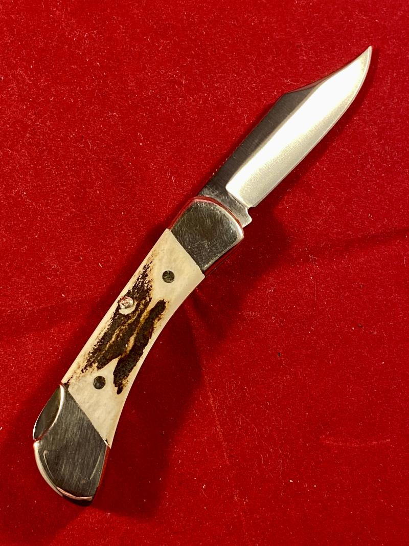 Vintage Explorer Solingen Baron Lockback Pocket Knife with Stag Grip