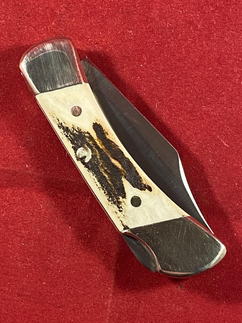 Vintage Explorer Solingen Baron Lockback Pocket Knife with Stag Grip
