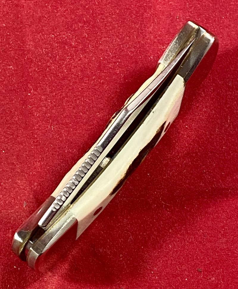 Vintage Explorer Solingen Baron Lockback Pocket Knife with Stag Grip