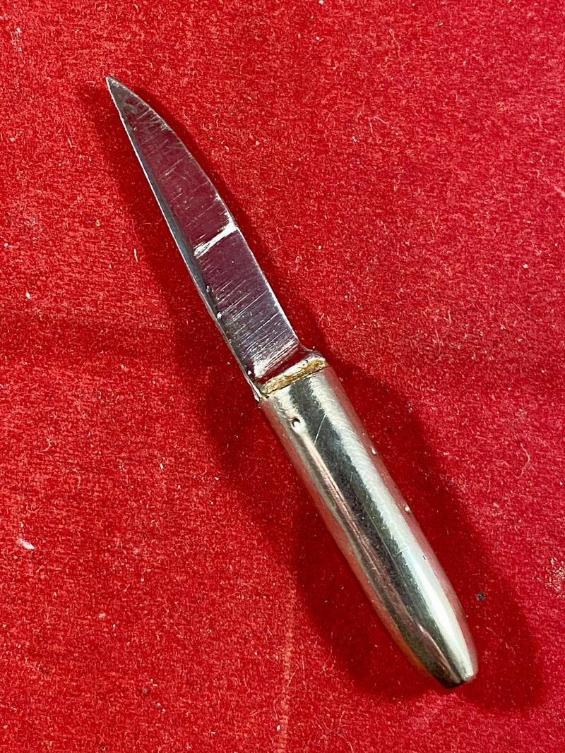 Fine WW1 Trench Art German 8x57mm Bullet Knife being a Souvenir of Reims Cathedral 1918