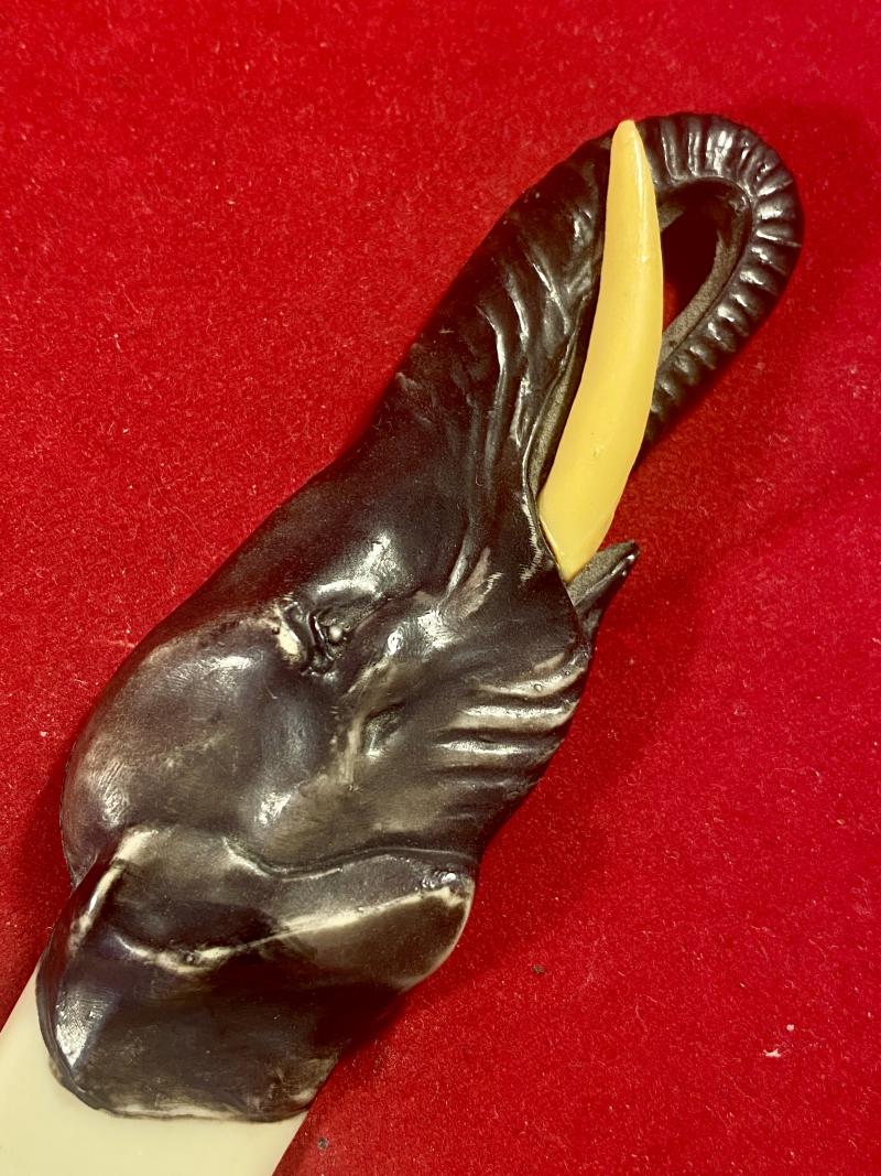 Unusual Moulded Elephant Head Celluloid Letter Opener c1930