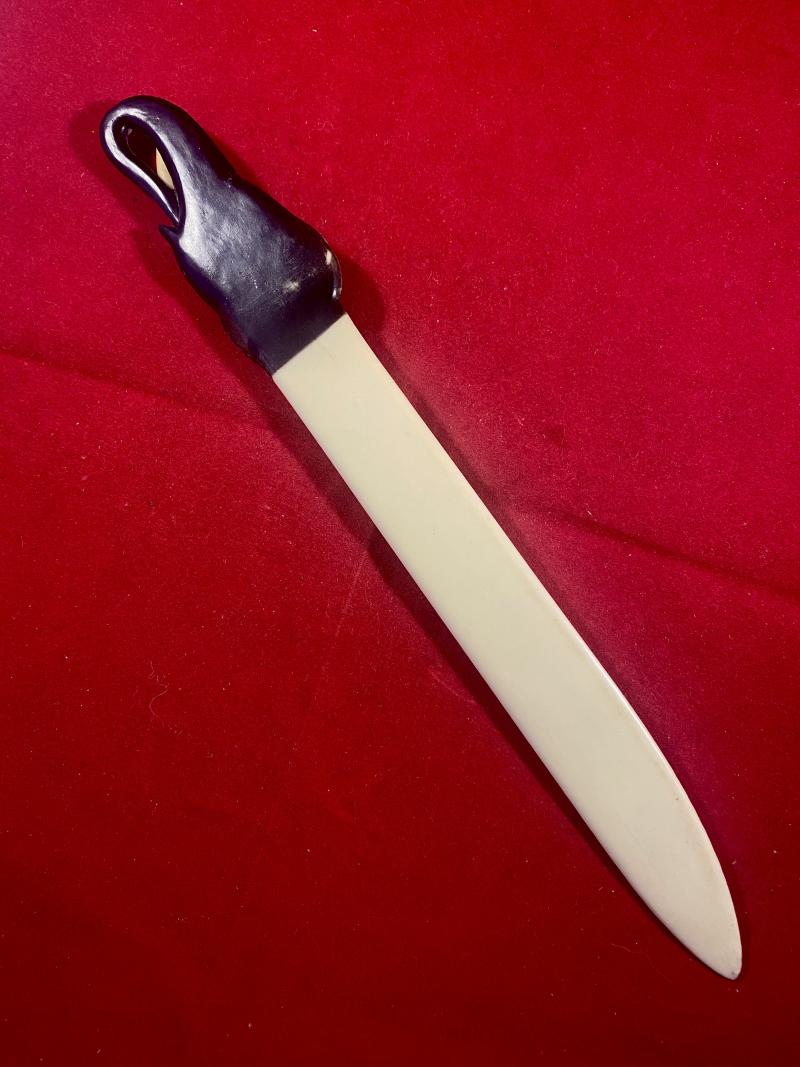 Unusual Moulded Elephant Head Celluloid Letter Opener c1930