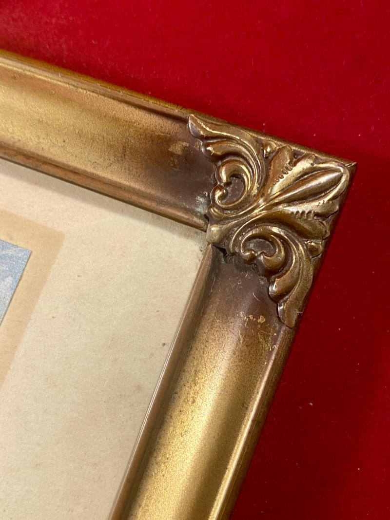 Impressive WW1 Period Gilt Metal Framed Colour Print of the Picture Titled “The White Comrade” by George Hillyard Swinstead 1915