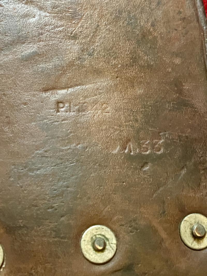 Fine WW2 British Military Machete by J.J.B. 1944 with Dark Brown Leather Scabbard Marker Marked P.I. 1942