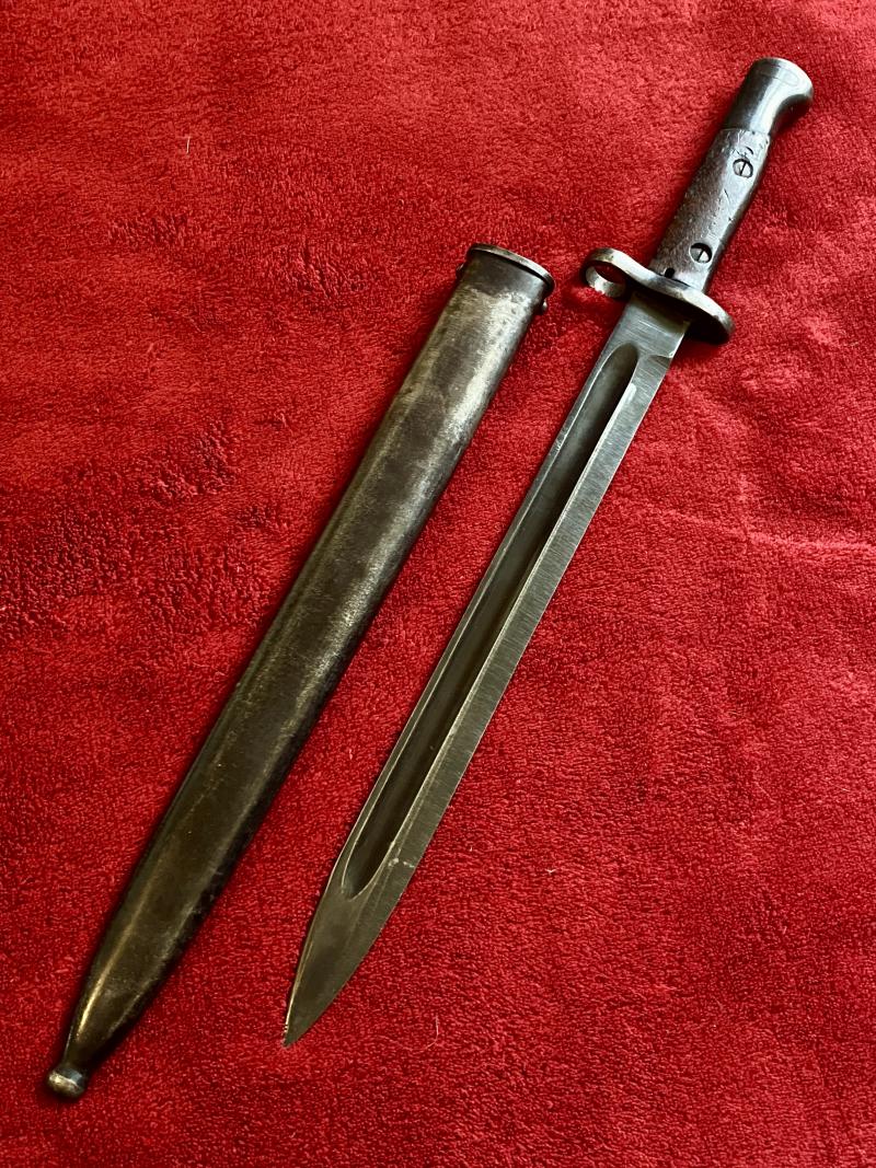 Antique Portuguese M1904 Sword Bayonet and Scabbard made by Simson & Co of Suhl Germany