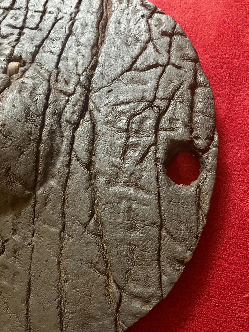 Rare 19th Century Elephant Hide Warrior Shield from the Hadendoa people of the Beja Tribe from Sudan/Eritrea