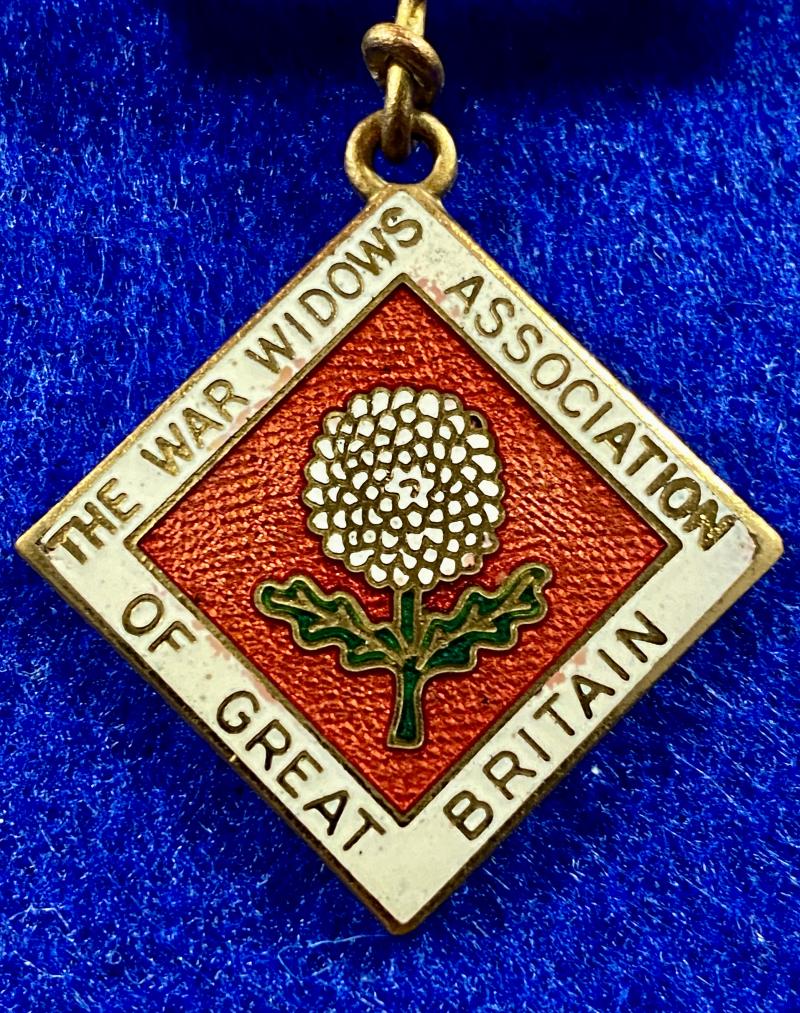Vintage The War Widows Association of Great Britain Lapel Bar Pin & Enamel Pendant by F.C. Parry Birmingham