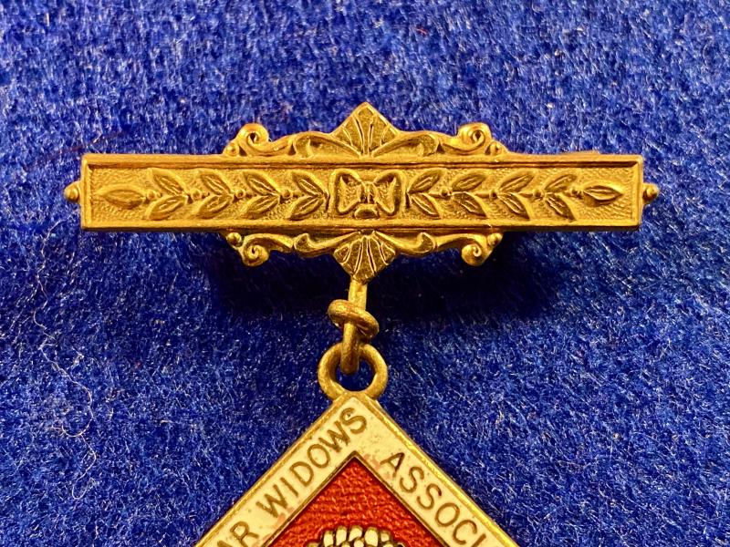 Vintage The War Widows Association of Great Britain Lapel Bar Pin & Enamel Pendant by F.C. Parry Birmingham
