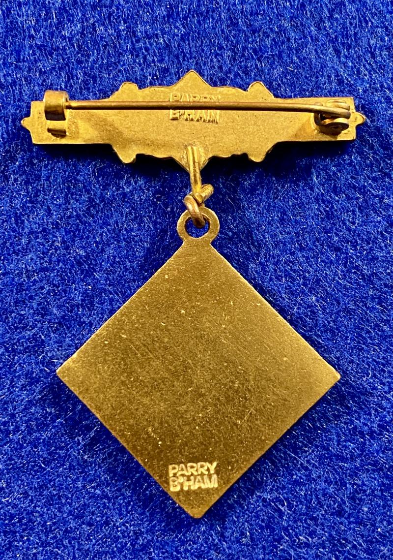 Vintage The War Widows Association of Great Britain Lapel Bar Pin & Enamel Pendant by F.C. Parry Birmingham