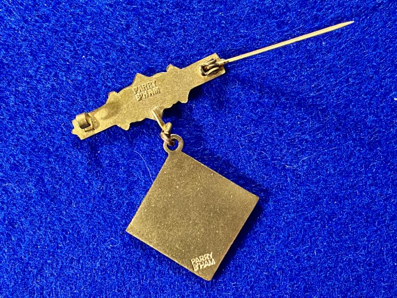 Vintage The War Widows Association of Great Britain Lapel Bar Pin & Enamel Pendant by F.C. Parry Birmingham