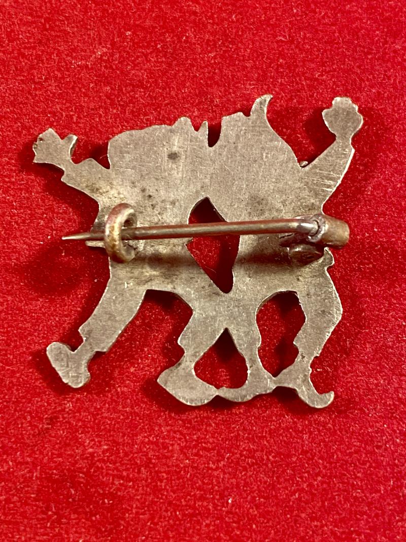 Vintage German Pewter Brooch depicting the two Mischievous Story Characters - Max and Moritz