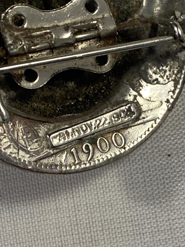 Unusual Silver Plated King Edward VII “Pop Out” Penny Coin Brooch