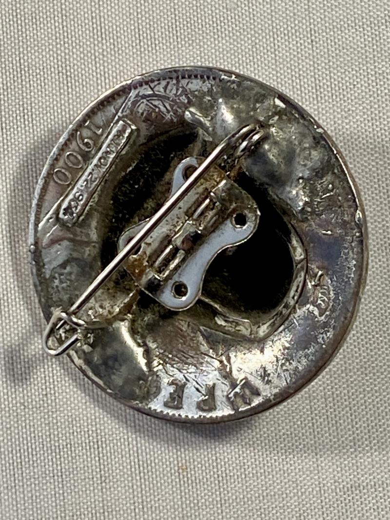 Unusual Silver Plated King Edward VII “Pop Out” Penny Coin Brooch