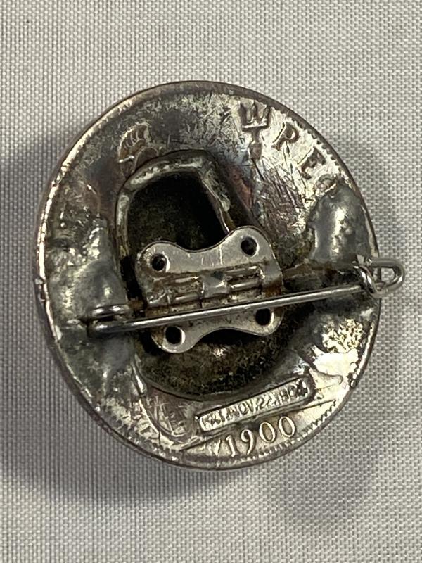 Unusual Silver Plated King Edward VII “Pop Out” Penny Coin Brooch