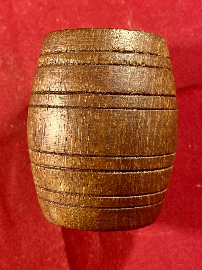WW1 Teak Barrel Match Holder from H.M.S. AJAX – Battle of the River Plate