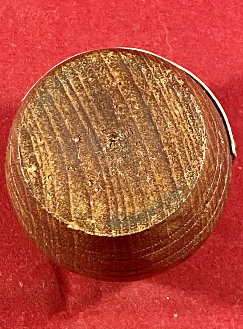 WW1 Teak Barrel Match Holder from H.M.S. AJAX – Battle of the River Plate