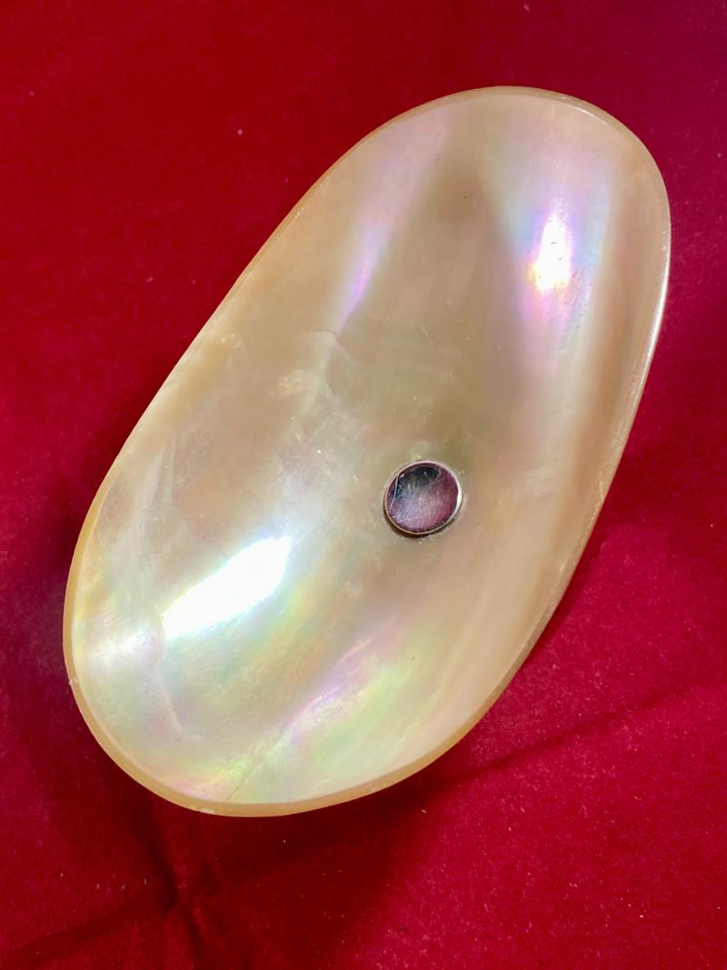 Stunning Antique Mother of Pearl and Hallmarked Silver Pedestal Caviar Dish by Mappin & Webb 1923