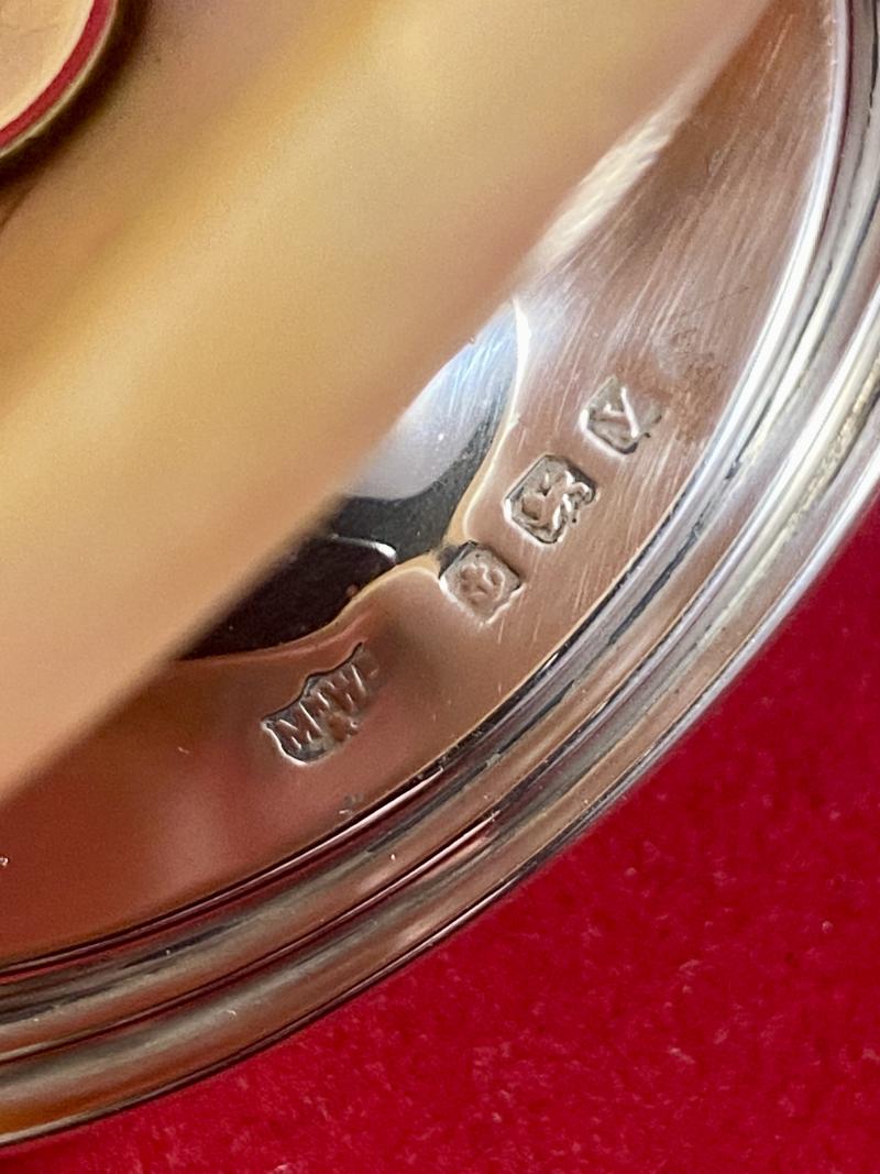 Stunning Antique Mother of Pearl and Hallmarked Silver Pedestal Caviar Dish by Mappin & Webb 1923