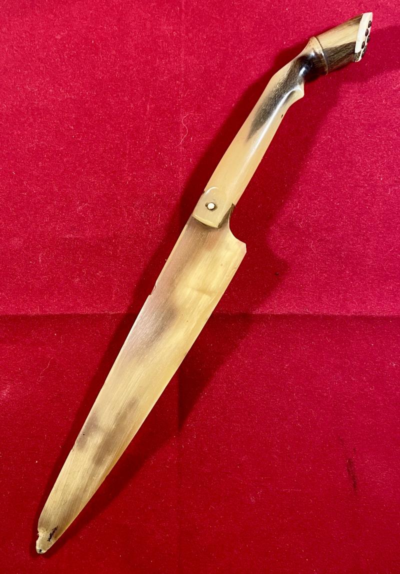 Antique Horn Letter Opener with Hoof Shaped Handle fitted with a Stanhope with Six Views of Great Yarmouth