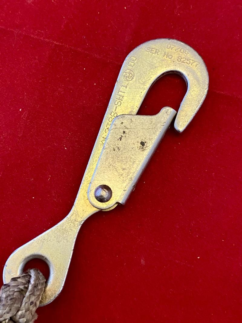 Vintage British Military Three-Piece Stainless Steel Clasp Knife by Brooks & Hardwidge dated 1999 with Braided Lanyard and Snap Hook