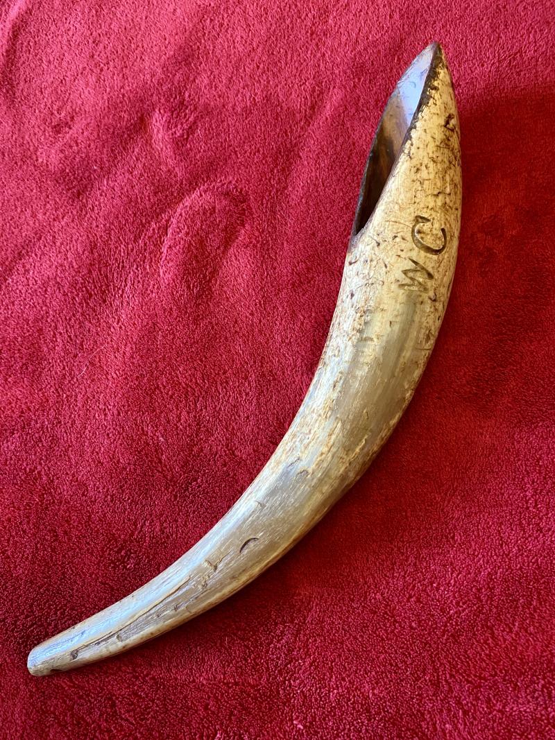 Antique Drenching Horn Farm Implement Engraved with WC