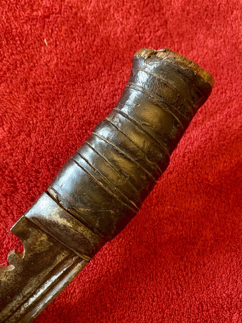 Early Nepalese Gurkha Fighting Kukri with Leather Wrapped Grip