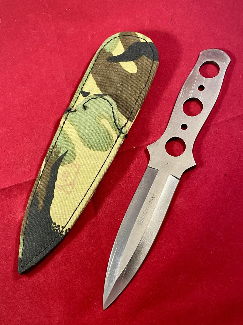 Vintage Throwing Knife by Andujar of Spain with a Camouflage Sheath