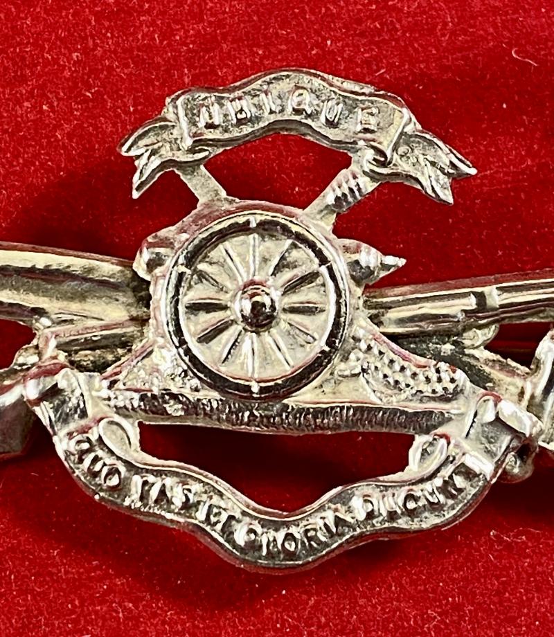 Unusual WW1 Hallmarked Silver Royal Artillery Sweetheart Brooch by Frederick Narborough - 1914